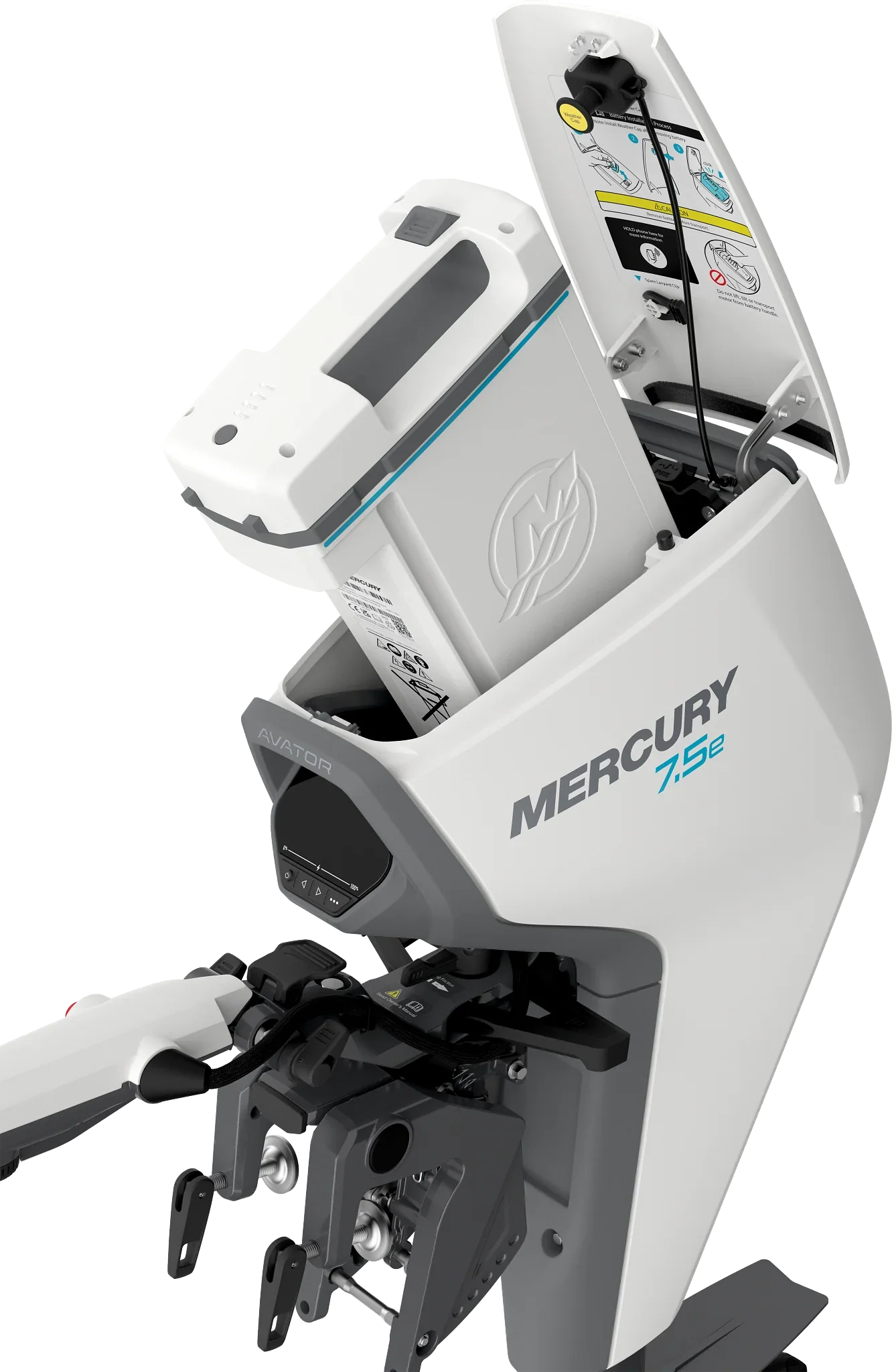 Mercury Avator Electric Outboard | 7.5ESH | 3.5hp Equivalent, Tiller, 15" Shaft K1Q000415